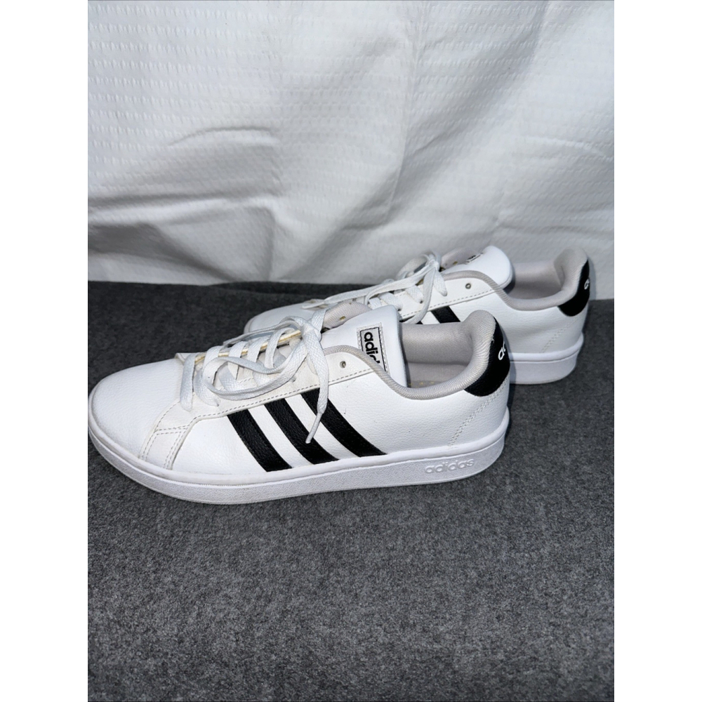 Adidas Grand Court 2.0 Mens Size 8 White Black Athletic Tennis Shoes Sneakers